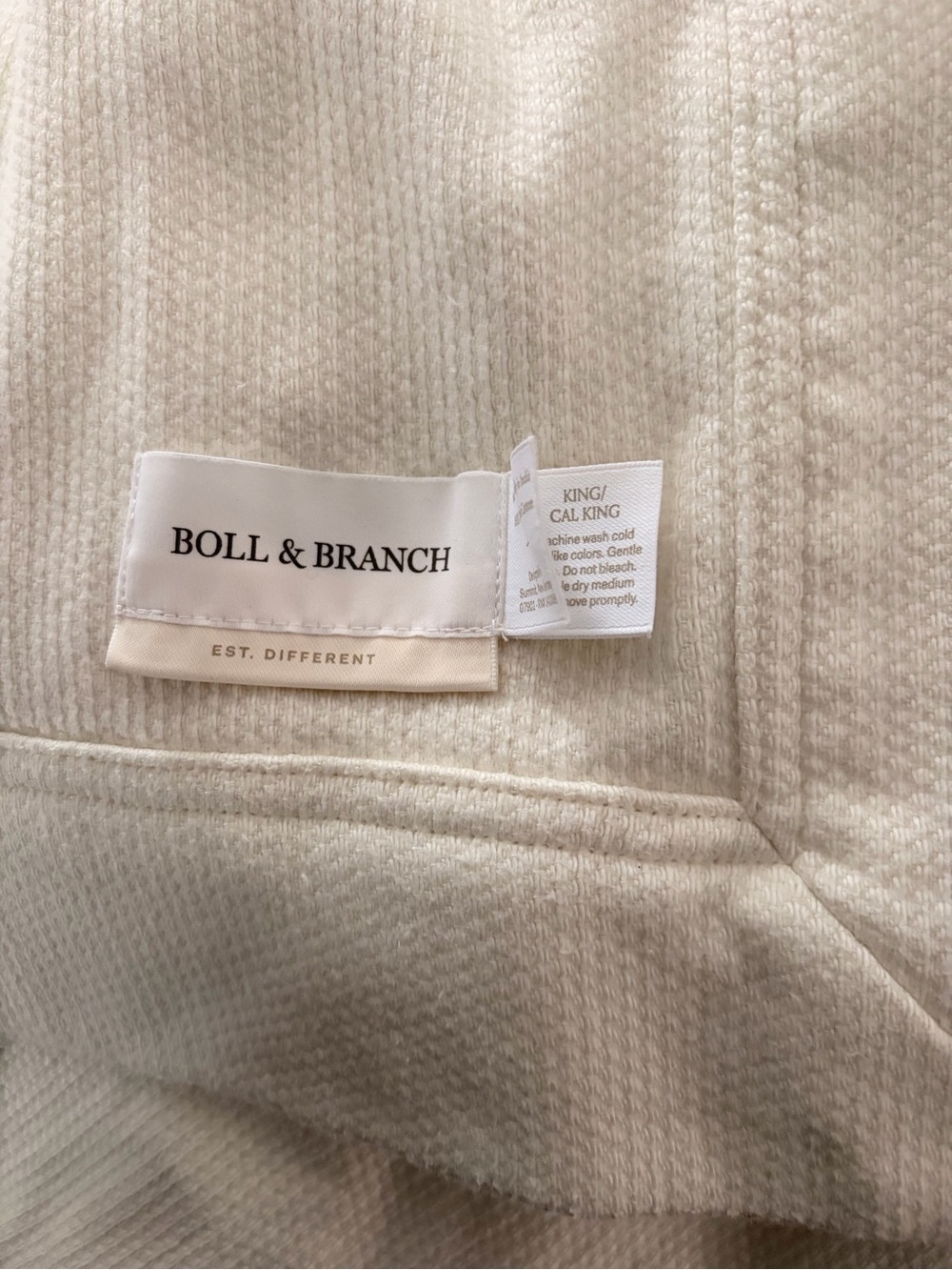 Boll & Branch Essential Bed Blanket — Cream - Picture 2 of 3